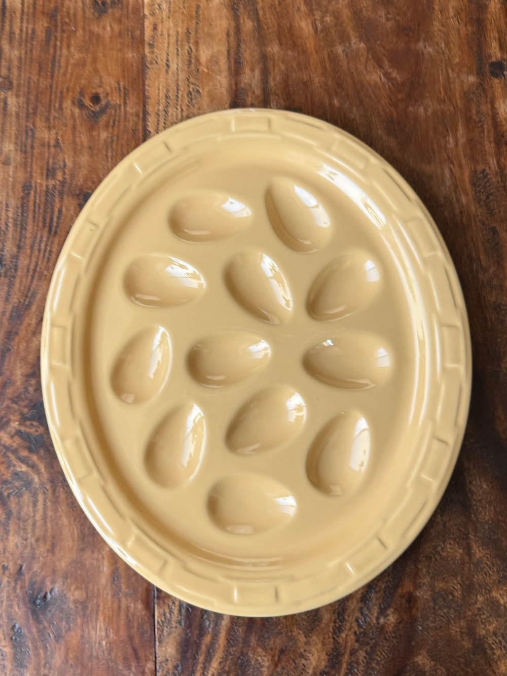 Longaberger Butternut ceramic deviled egg platter